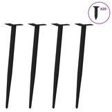 vidaXL Salontafelpoten (4 st.) - Staal Zwart - 72-73 cm - 59% Korting!