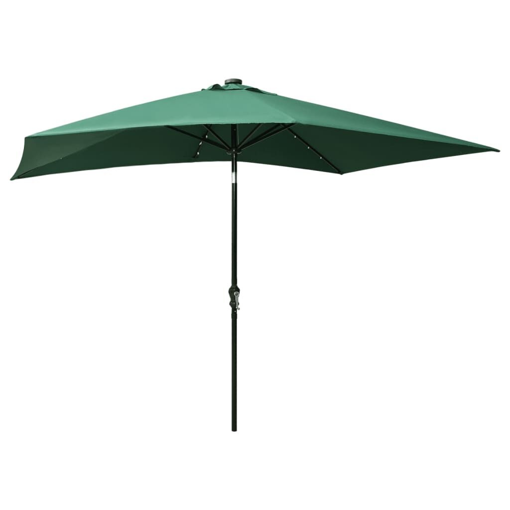 VidaXL Parasol Groen 2x3m met LED's & Staal - 51% Korting