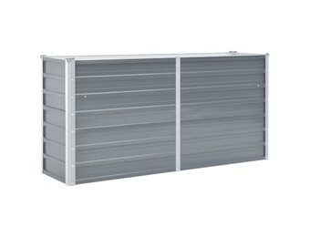 vidaXL Verhoogde Plantenbak Grijs Staal (160x40x77cm) - 74% Korting!