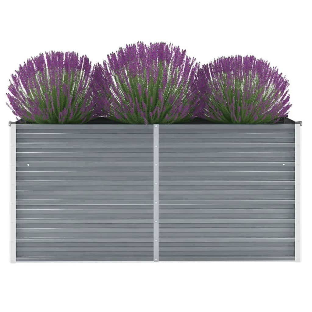 vidaXL Verhoogde Plantenbak Grijs Staal (160x40x77cm) - 74% Korting!