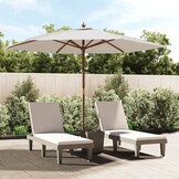 vidaXL Parasol met houten paal 299x240 cm zandkleurig - 65% Korting!