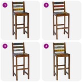 vidaXL Barkrukken 2 st. massief gerecycled hout - 51% Korting!