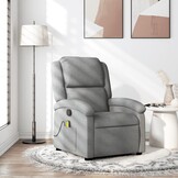 vidaXL Massagestoel, Stoffen Fauteuil - Lichtgrijs - 35% Korting