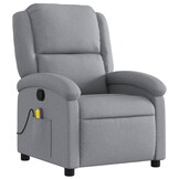 vidaXL Massagestoel, Stoffen Fauteuil - Lichtgrijs - 35% Korting