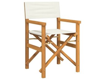 vidaXL Regisseursstoel Inklapbaar Teakhout - Crème (51% Korting)