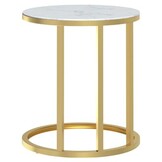 vidaXL Bijzettafel Gehard Glas - Goud & Witmarmer | 51% Korting!