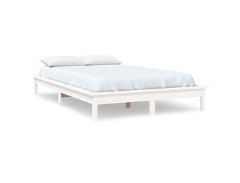 vidaXL Bedframe Grenenhout Wit 140x200cm - 55% Korting!