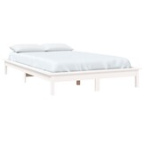vidaXL Bedframe Grenenhout Wit 140x200cm - 55% Korting!