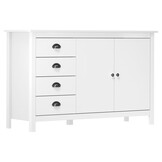 vidaXL Dressoir Hill 130x40x80 cm Grenenhout Wit - 59% Korting!