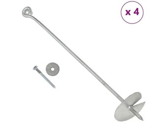 vidaXL Grondankers (4 st.) - 56% Korting - Gegalvaniseerd Metaal 10x60 cm