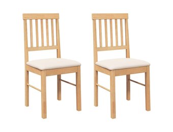 vidaXL Eetkamerstoelen (2 st) met Kussens - Massief Rubberhout - 51% Korting