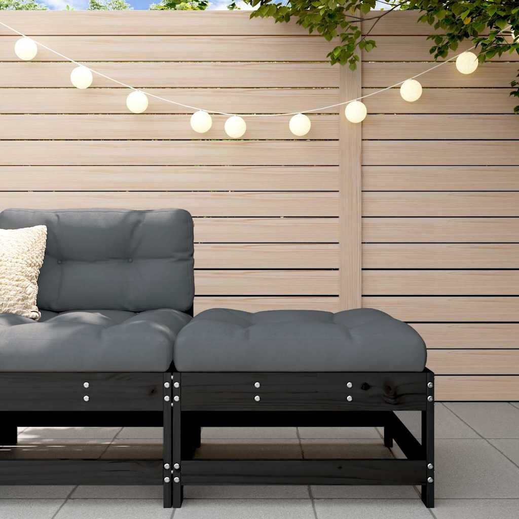 vidaXL Tuinvoetenbank Grenenhout Zwart - 71% Korting