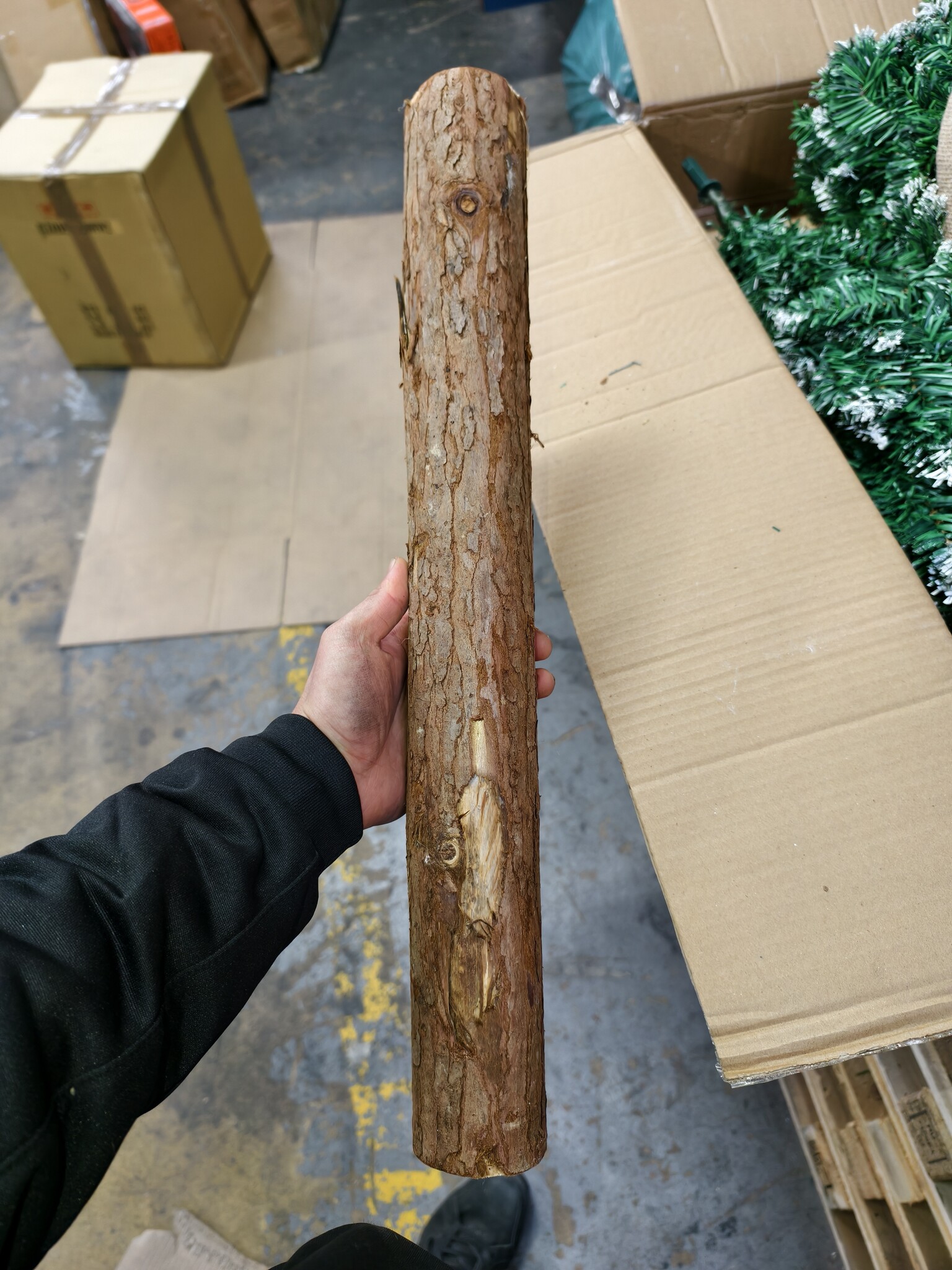 Kunst Kerstboom 180cm met Natuurlijke Stam - 3 Delig