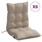 VidaXL Stoelkussens 6 st. Lage Rug Oxford Taupe - 43% Korting!