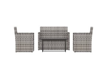 vidaXL 4-delige Loungeset Poly Rattan Grijs - 61% Korting!