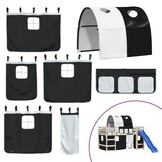 VidaXL Gordijnen voor hoogslaper (89% korting!) - Wit/Zwart Polyester