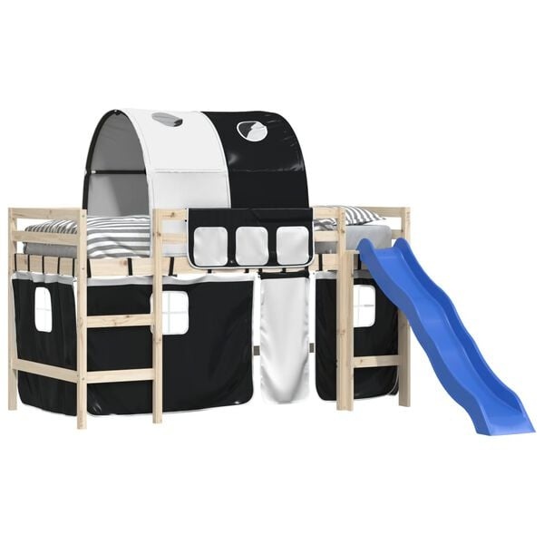 VidaXL Gordijnen voor hoogslaper (89% korting!) - Wit/Zwart Polyester