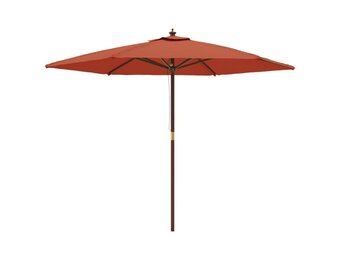 vidaXL Parasol Terracotta | 299x240cm | 46% Korting | Hout & Polyester