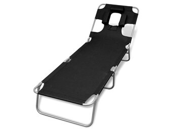 vidaXL Ligbed Zwart - 47% Korting! Inklapbaar & Comfortabel