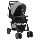 vidaXL Kinderwagen 2-in-1 - Lichtgrijs/Zwart - Nu met 40% Korting!