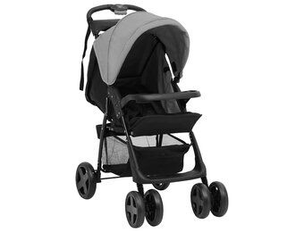 vidaXL Kinderwagen 2-in-1 - Lichtgrijs/Zwart - Nu met 40% Korting!