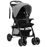 vidaXL Kinderwagen 2-in-1 - Lichtgrijs/Zwart - Nu met 40% Korting!