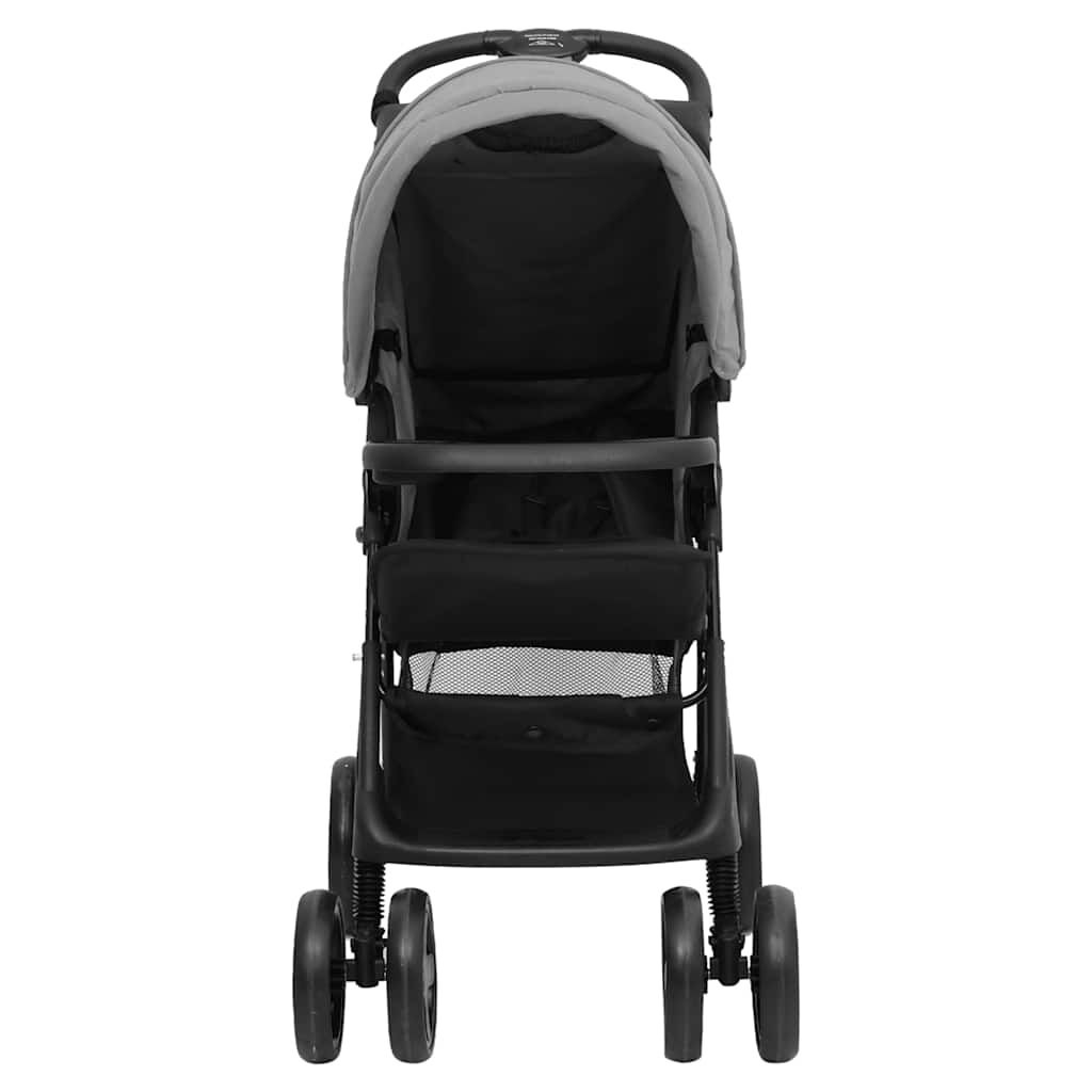 vidaXL Kinderwagen 2-in-1 - Lichtgrijs/Zwart - Nu met 40% Korting!