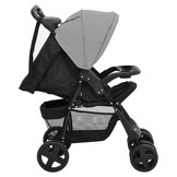 vidaXL Kinderwagen 2-in-1 - Lichtgrijs/Zwart - Nu met 40% Korting!