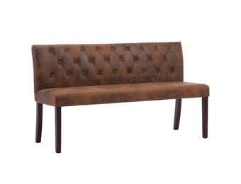 vidaXL Bankje Kunstsuède Bruin - 40% Korting!