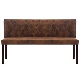 vidaXL Bankje Kunstsuède Bruin - 40% Korting!