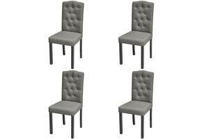 vidaXL Eetkamerstoelen 4 stuks stof grijs - 64% Korting