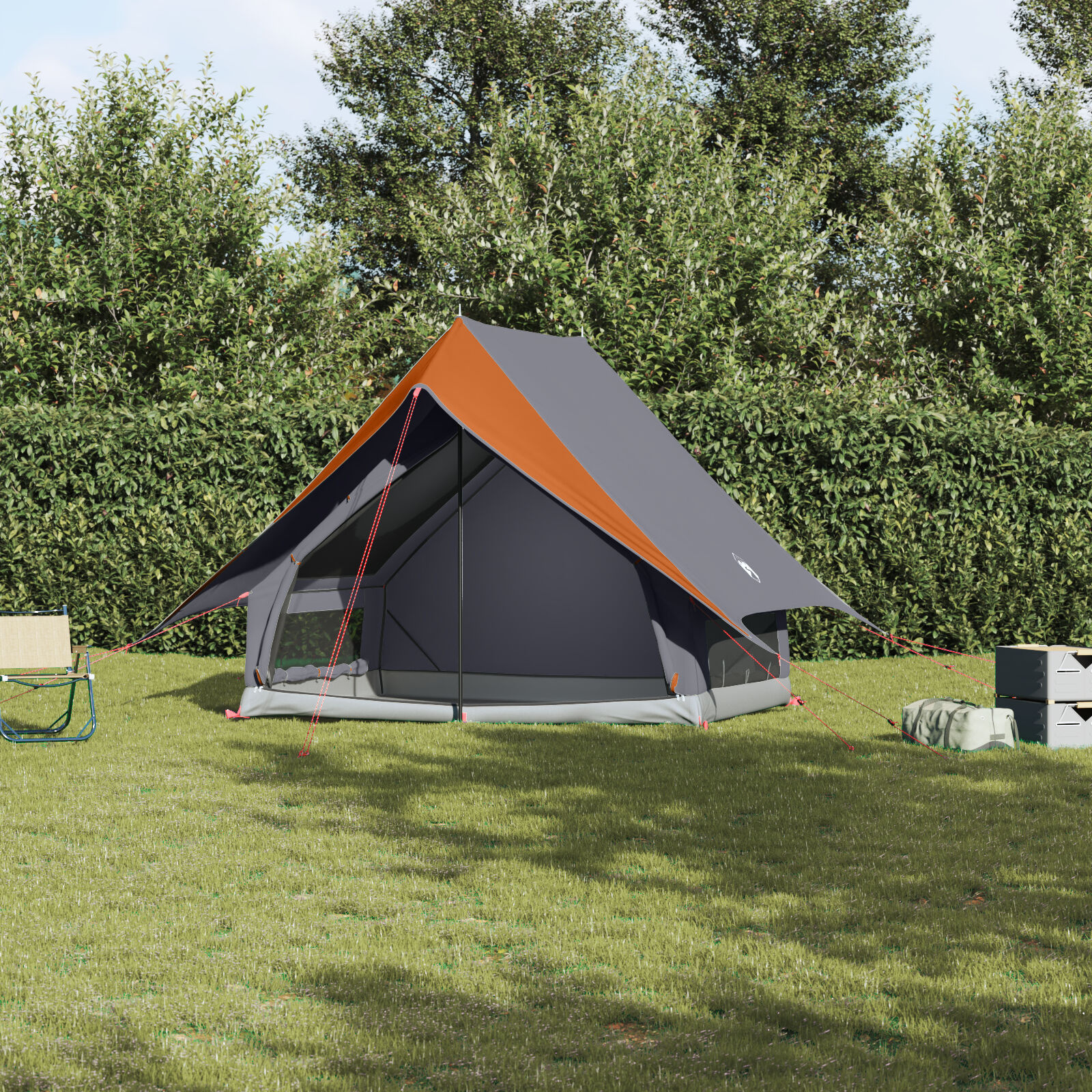 vidaXL Tent met Dak - Grijs/Oranje - 35% Korting!
