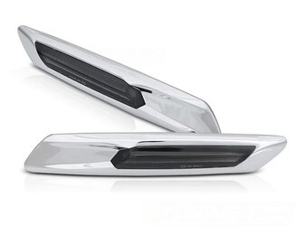 Zijkant Knipperlichten BMW F10/F11 (10-13) Zilver Smoke - 64% Korting!