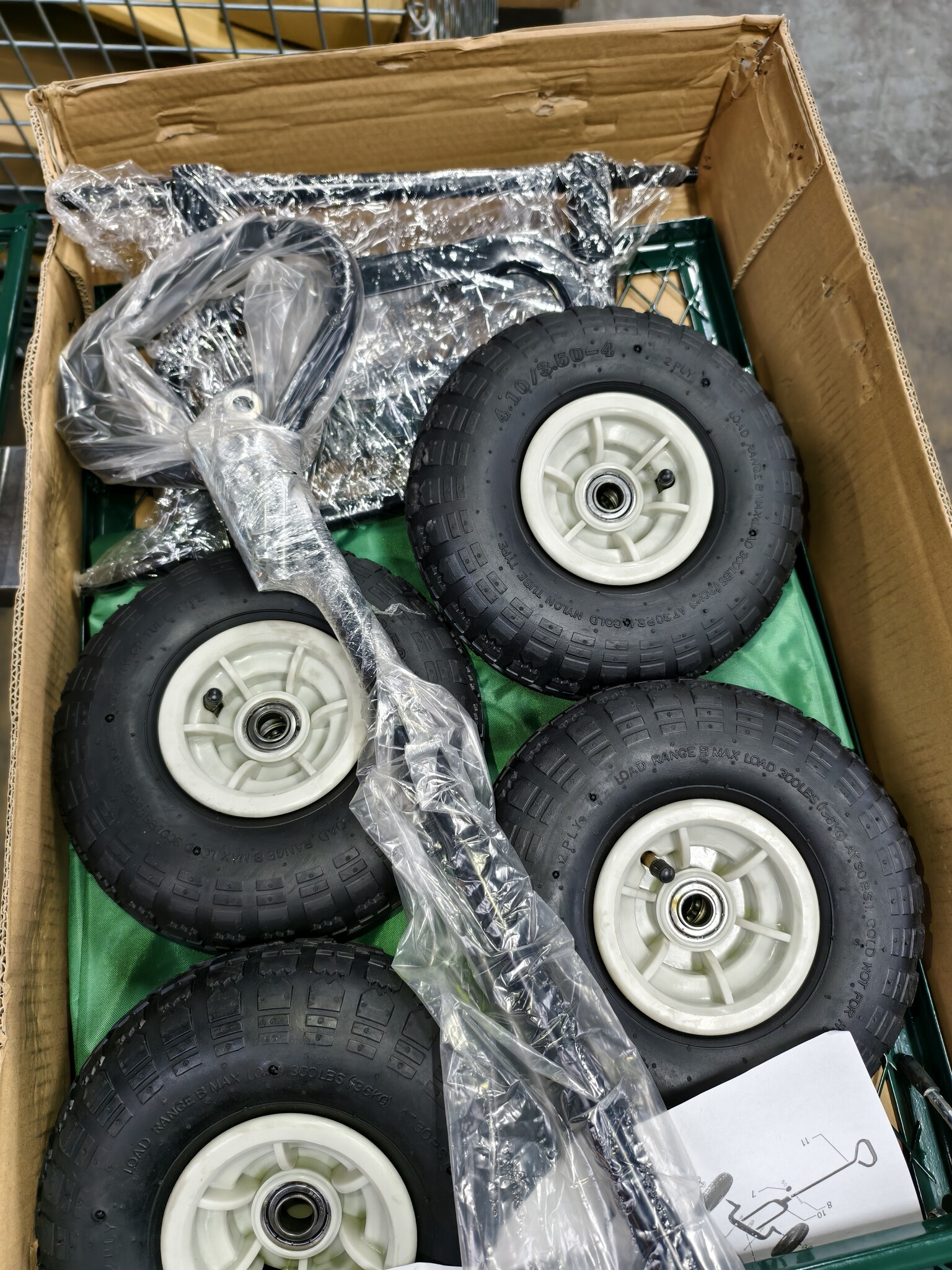 Opvouwbare Tuinkar - 450 kg - Luchtbanden - Groen