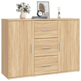 VidaXL Dressoir 91x29,5x65 cm | 40% Korting | Bewerkt Hout Sonoma Eiken