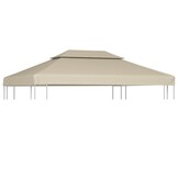 vidaXL Vervangend Prieeldoek 310 g/m² 3x4m Beige - 42% Korting!