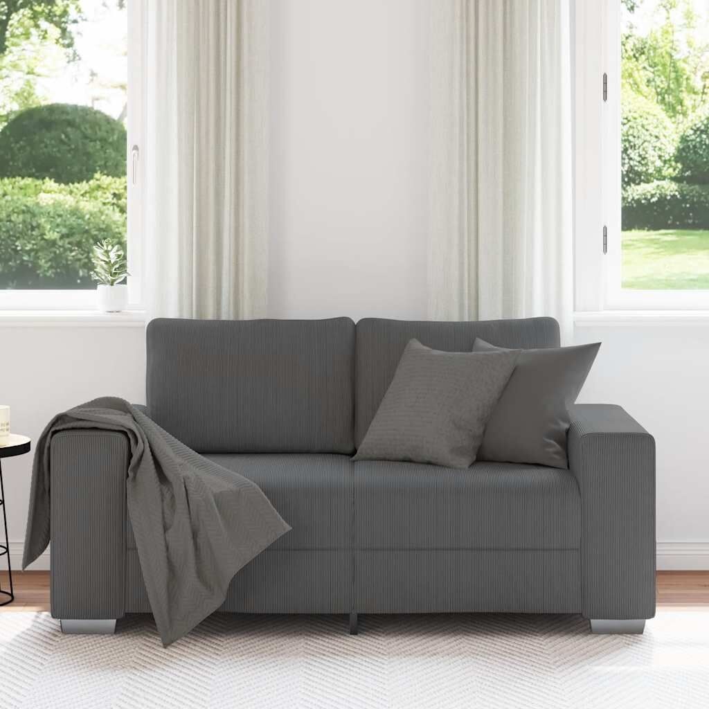 vidaXL Loveseat Bank 120cm Corduroy Donkergrijs | -40% Korting