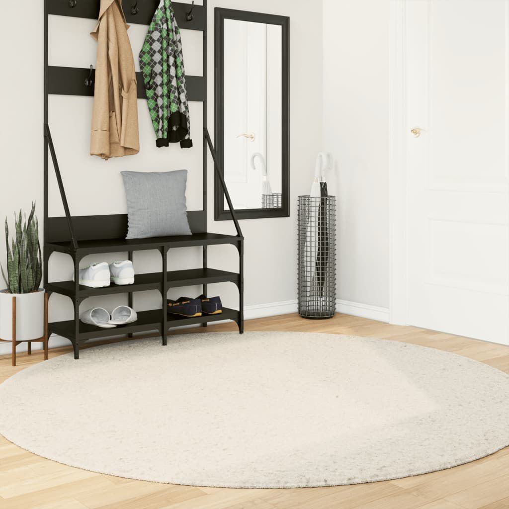 vidaXL Vloerkleed OVIEDO beige Ø 200 cm - 40% korting!