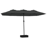 vidaXL Parasol Dubbel Dak LED 449x265cm Antraciet - 40% Korting!