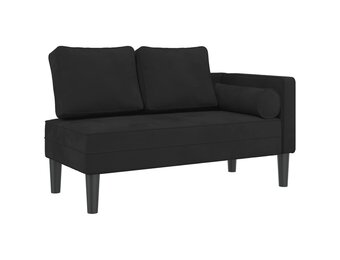 vidaXL Chaise longue Fluweel Zwart - 40% Korting!