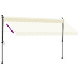vidaXL Uittrekbare Luifel 350x150cm Crème | 56% Korting!