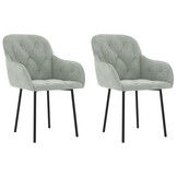 vidaXL Eetkamerstoelen Fluweel Lichtgrijs - 60% Korting