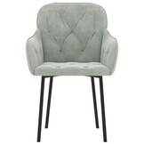 vidaXL Eetkamerstoelen Fluweel Lichtgrijs - 60% Korting