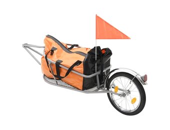 vidaXL Fietskar met tas - 60% Korting! Oranje/Zwart