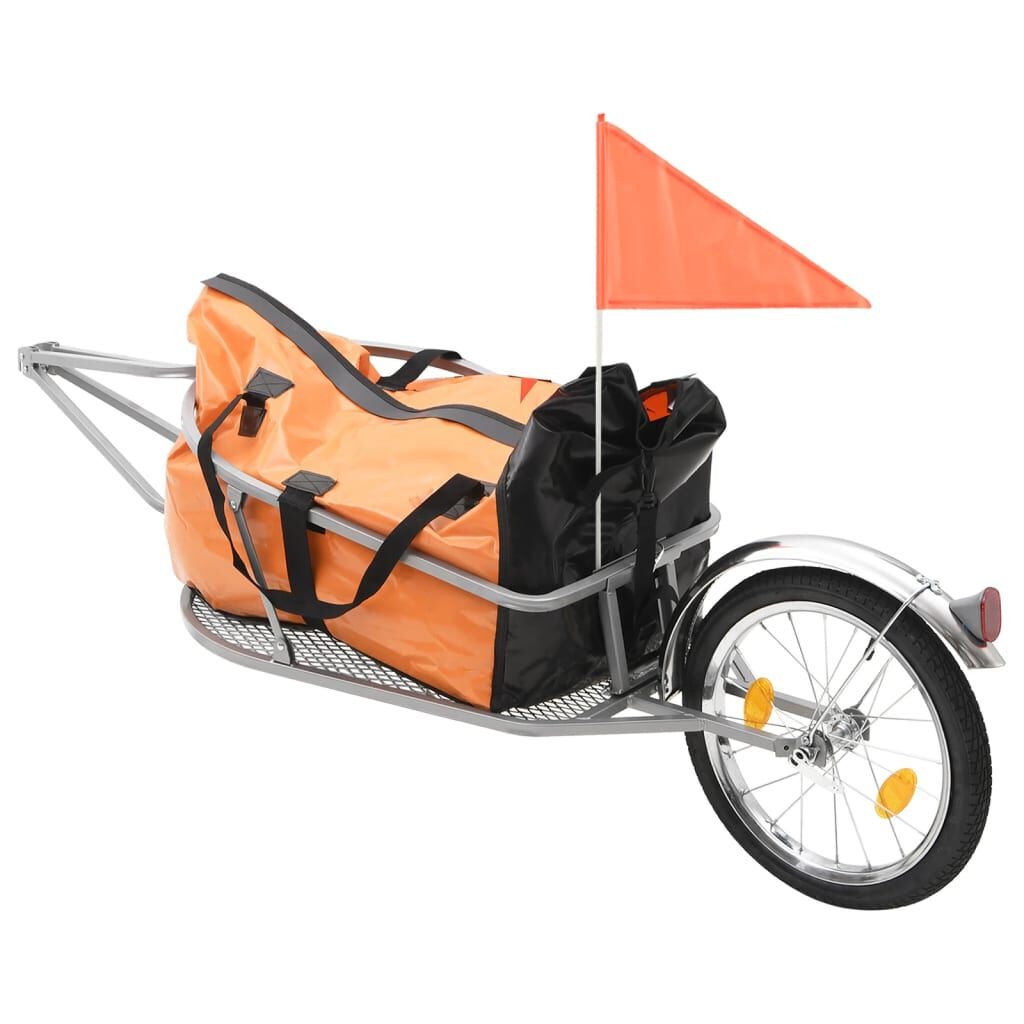 vidaXL Fietskar met tas - 60% Korting! Oranje/Zwart