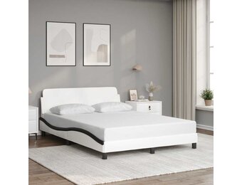 vidaXL Bedframe Kunstleer Zwart/Wit 120x200 cm | Nu 40% Korting!