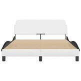vidaXL Bedframe Kunstleer Zwart/Wit 120x200 cm | Nu 40% Korting!