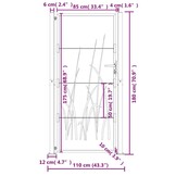 vidaXL Poort 105x180cm Antraciet - Grasontwerp - 40% Korting