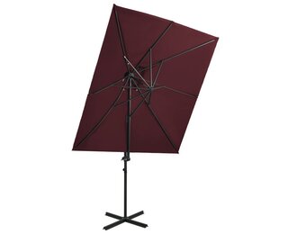 VidaXL Zweefparasol Bordeauxrood 250x250 cm - 40% Korting!