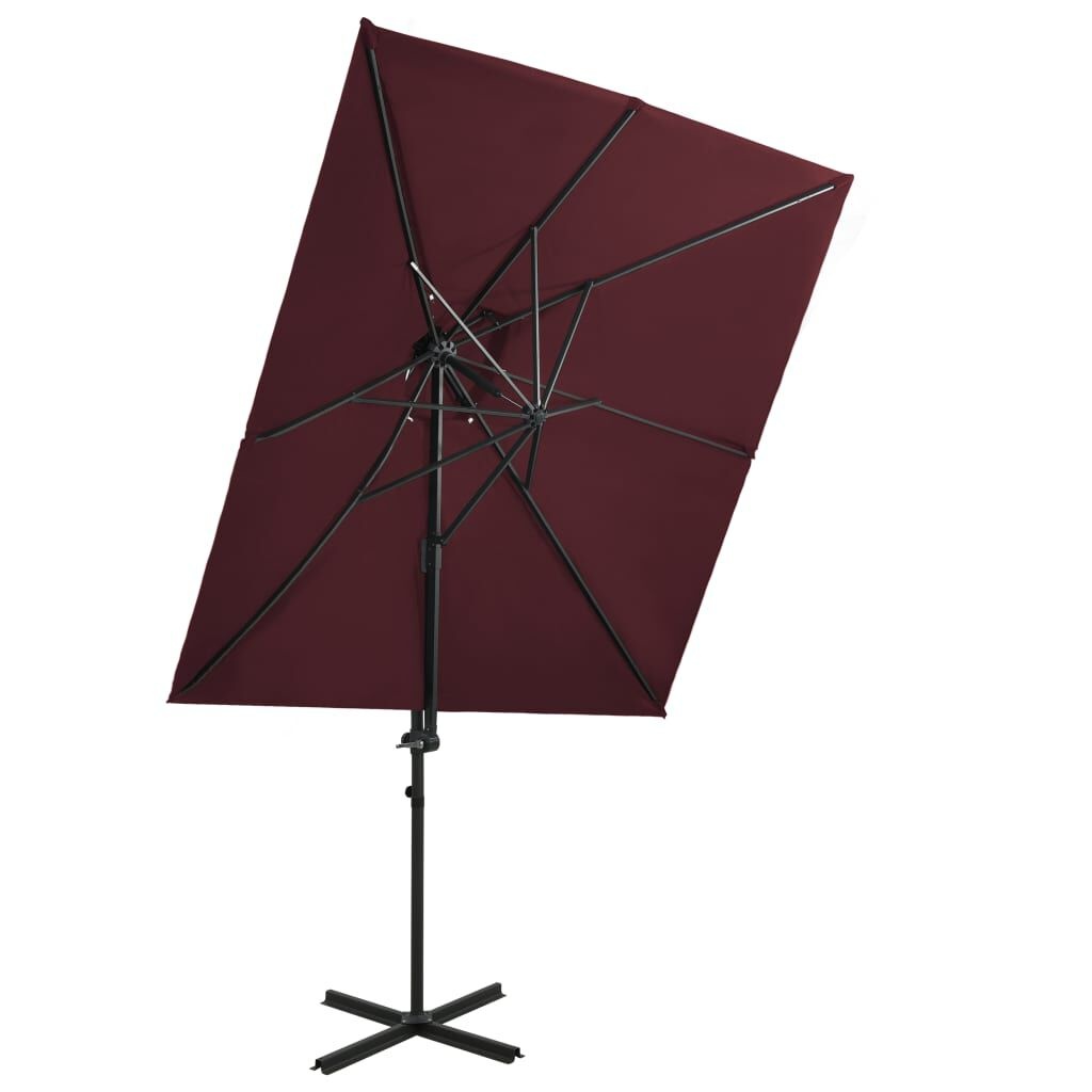 VidaXL Zweefparasol Bordeauxrood 250x250 cm - 40% Korting!